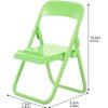 3Pcs Mini Folding Chairs, Dollhouse Folding Chair Miniature Foldable Chair Novelty Mini Folding Chair Phone Holder 1:12 Scale Chair Action Figure Accessories for Desktop Dollhouse Decor