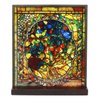 Ebros Louis Comfort Tiffany Four Seasons Collection Autumn Fall Season Stained Glass Art with Base Decor for Home and Office Decorative Cathedral Mosaic Style Glass (Fall)