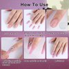 Halloween Press on Nails Long Square Fake Nails Pink Goth Ghost Flame with Glitter Fake Nails Design Spider Web Full Cover Artificial Glue on Nails Glossy Nude Stick on Nails for Women Manicure 24pcs