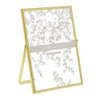 Laura Ashley 5x7 Gold Flat Metal Picture Frame (Vertical) with Pull-Out Easel Stand, Made for Tabletop, Counterspace, Shelf and Desk