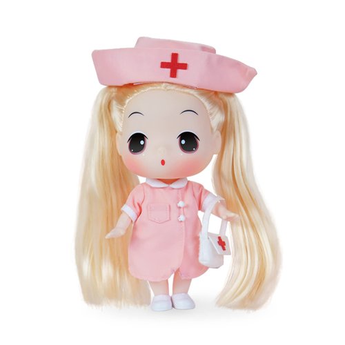 Ddung Small and Exquisite Pink Nurse Doll, Confused Dress-Up Doll Gift Box, Including 8 Rich Accessories, Reusable Toy Set, A Gift for Girls Over 3 Years Old!