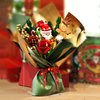 Tanbucht 882pcs Ornaments Christmas Music Bouquet Vase Decoration Building Set,with Red Roses Flowers,Gingerbread,Pine Cones, Santa Claus,Candy,Pine Tree,Hidden Music Box, (Bouquet)