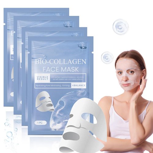 YOUSHEME Skinqueen Anti Wrinkle Mask,Collagen Mask, Skinqueen Bio Collagen Face Mask, Bio-Collagen Deep Mask, Pure Collagen Films Korean Deep Hydrating Mask (4PCS)