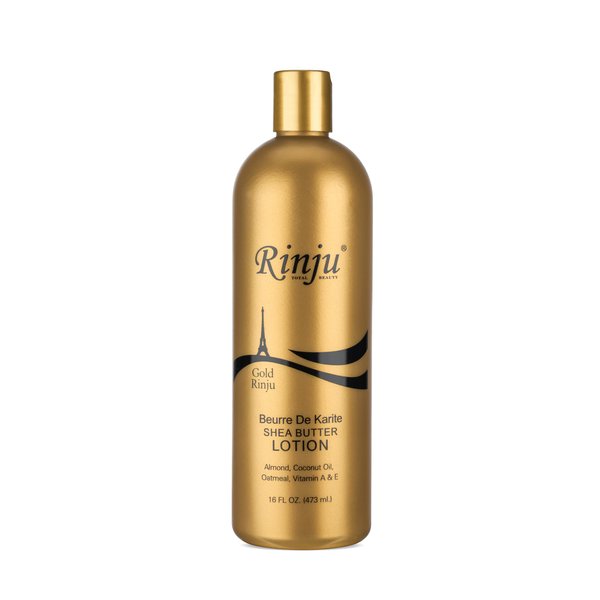Gold Rinju Body & Hand Lotion - Non-Greasy Lotion for Women & Men - 16 oz Shea Butter Lotion for All Skin Type - Vitamin A & E Moisturizer - Skin Care Essentials