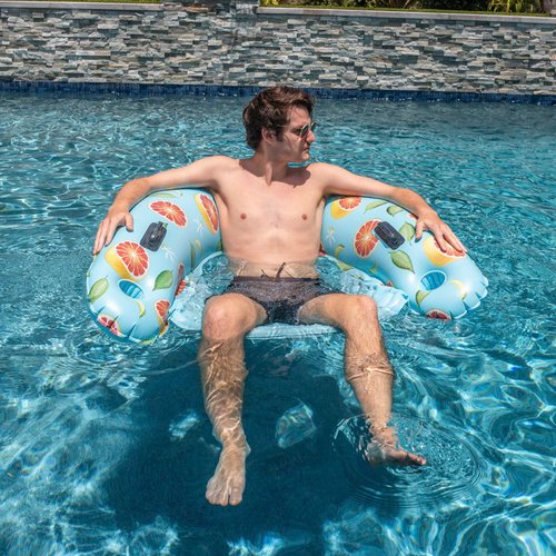 PoolCandy Sun Chair Water Raft, Multiple Chair Styles (Grapefruit Print Sun Chair Pool Float)