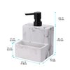 zccz Soap Dispenser with Sponge Holder, Marble Look Liquid Hand and Dish Soap Dispenser Pump Bottle and Sponge Holder 2 in 1 for Kitchen Sink Bathroom Counter Storage and Organization