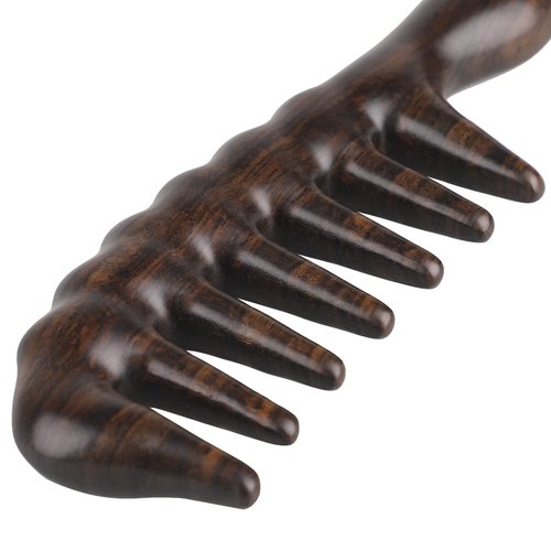 Onedor Handmade 100% Natural Black Sandalwood Hair Combs - Anti-Static Sandalwood Scent Natural Hair Detangler Wooden Comb (Thickening Comb)