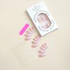 Maigitur 24Pcs Long Press on Nails Coffin Fake Nails Diamond False Nails Nude Pink Gradient Glue on Nails Colorful Rhinestone Stick on Nails Artificial Acrylic Nails for Women Girls Manicure