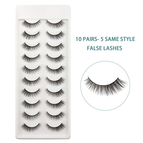 Lashes Natural Look Cat Eye Lashes Soft and Comfortable Strip Lashes Short Natural Eyelashes by Lapluied (False Lashes A6)