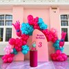 FROUFING Hot Pink Teal Balloon Garland Kit 152 Pcs Pastel Pink DIY Long Balloons for girls Birthday Party Music Dance Cartoon Animation Theme Decoration Supplies