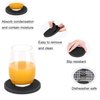 Absorbent Coasters for Drinks with Holder - 6packs, Silicone Coasters with Soft Felt Insert, Black