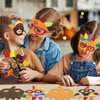 Qyeahkj 126pcs Thanksgiving Turkey Mask Craft for Kids, Fall Felt Foam Craft Bulk Thanksgiving DIY Crafts for Kids Ages 3-5, 4-8, 8-10, Arts Craft Kit for Home Party Activity (Makes 14)