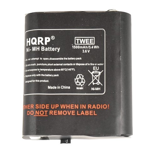 HQRP 1500mAh Battery Pack Compatible with Motorola T4800, T4900, T5000, T5022, T5025, T5320, T5400, T5500, T5500R, T5525, EM1000, EM1000R, MR350R, MR355R Series Two-Way Radio