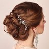 4 Pieces Pearl Hair Pins Bridal Hair Pins Wedding Pearl Rhinestones Headpiece Bride Hair Accessories for Women, Bride, Bridesmaid