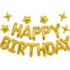 iPartycool 24pcs Happy Birthday Balloons, Birthday Decorations, 3D Gold Premium Foil Letter Happy Birthday Banner with 6pcs Star Balloons for Kids Men Women Adults Birthday Party Decorations Supplies