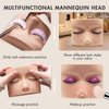 Embagol Lash Mannequin Head For Eyelash Extension, Lash Extension Practice Face for Beginners Makeup Massage Training Supplies(2 heads, value pack)