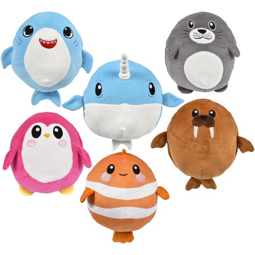 Forest & Twelfth 3 Pack Reversible Jungle Eggamals, 8.5 Inch Plush Toy Set, 2-in-1 Forest Stuffed Animals, Ideal as Kid's Gift, Party Favors, Kindergarten Gift, Birthday Gifts for Toddlers (Sea Life)