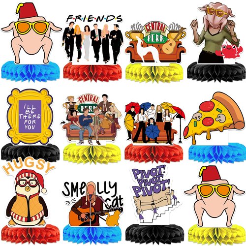 12Pcs Friends Themed Party Decorations Honeycomb Centerpieces Friends Party Decorations Friends T...