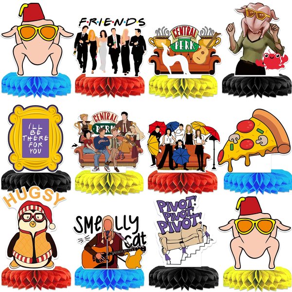 12Pcs Friends Themed Party Decorations Honeycomb Centerpieces Friends Party Decorations Friends TV Show Decorations Friends Bachelorette Party Decorations Friends Party Supplies