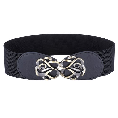 GRACE KARIN Women Plus Size Belts Wide Elastic Waistband Size 3XL, Black (Cl0413-1)