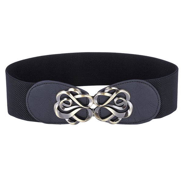 GRACE KARIN Women Plus Size Belts Wide Elastic Waistband Size 3XL, Black (Cl0413-1)