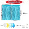22Pcs Cartoon Baby Birthday Decorations, Aquamarine 3.3x8.2ft Tinsel Foil Fringe Curtains Banner and Cute Flowers Bubbles Balloons for Cute Theme Party Decorations Boys and Girls Party Supplies