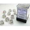 DND Dice Set-Chessex D&D Dice-12mm Frosted Clear and Black Plastic Polyhedral Dice Set-Dungeons and Dragons Dice Includes 36 Dice – D6