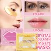 30 Pairs Lip Mask & Under Eye Mask,24K Gold Gel Crystal Eye Patches for Puffy Eyes,Collagen Moisturizing Lip Mask Crystal Lip Pads,Under Eye Patches for Dark Circles,Wrinkles and Fine Lines
