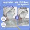 MIZHSE Cat Eye Gel Nail Polish Rainbow Cat Eye Holographic Glitter 9D Cateye Soak Off U V LED Gel Polish for Nail Salon Home DIY Manicure 12ml
