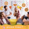 Teling 48 Pcs Pizza Party Decorations Pizza Hanging Swirl Themed Ceiling Decor Whirls for Birthday Party Supplies