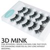 Hermosa Nashville Noir 3D Mink Lashes with 33mm Black Cotton Band and Dramatic Hairs, 5 Pairs Multipack,Real Mink EyeLashes Round Shape and Easy Apply of More than 20 Wears DRD006
