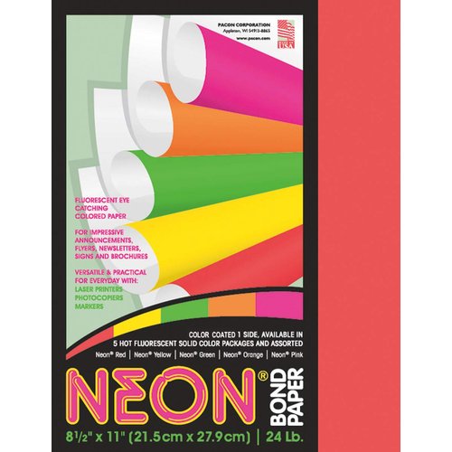 Pacon Neon Bond Paper Card Stock (104315) Orange/Red