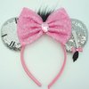 ZHENNAN Mouse Ears Headbands for Women, Glitter Eyeore Bows Ears Headbands for Men, Eyeore Costume Cartoon Themed Events Birthday Party Decorations Hair Accessoires