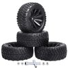 4Pcs 12mm Hex RC Wheels Tires Height 2.99 inch (76mm) for 1/10 On Road and 1/14 1/16 1/18 Scale Models Cars Truck Buggy with Foam Inserts
