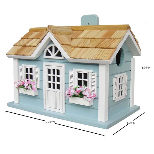 Home Bazaar Hand-made Nantucket Cottage Blue Bird House - Bird Friendly - Home Decor