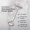 NURINA Pure Stainless Steel Ice Roller Face Roller & Gua Sha Set Double-Sided Facial Tools Face Massager Skin Care Set Gua Sha for Face Neck Body Anti-Wrinkle Facial Massage Kit