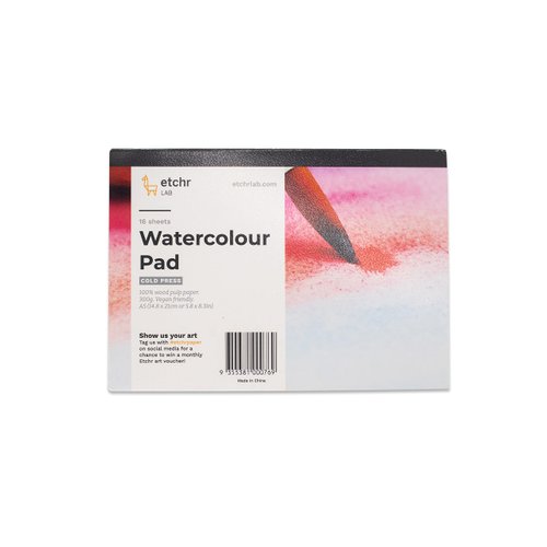 ETCHR Wood Pulp Watercolor Block – A5 Watercolor Block Cold Press - Watercolor Journal Block - Watercolor Paper 16 Pages - Cold Press Watercolor Pad - Student Grade Paper Pad - Watercolor Paper Block
