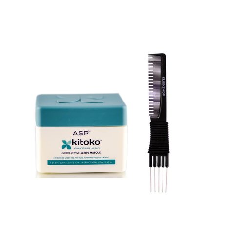 yper Asp Kitoko Hydro-Revive Active Masque (6.8 oz) with Teasing Comb Pack 1