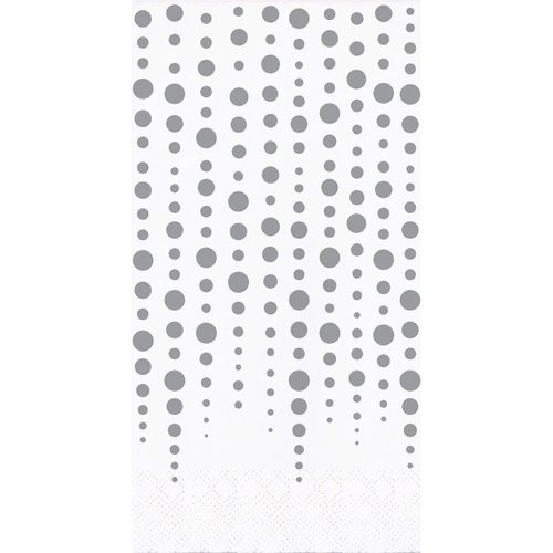 Creative Converting Sparkle and Shine Silver 25th Anniversary Dinner Napkins, 8" x 4"