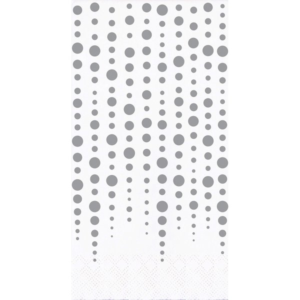 Creative Converting Sparkle and Shine Silver 25th Anniversary Dinner Napkins, 8" x 4"