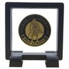 Challenge Coin Holder, Single Coin Display Case, 3D Floating Clear Frame with Feet Stand, Postage Stamp Jewelry Medallion Specimen Medal Holder Box