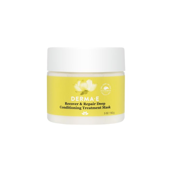 DERMA E Recover & Repair Deep Conditioning Treatment Mask - Argan Oil Hydrating Hair Mask Restores Dry, Damaged, Color Treated or Frizzy Hair, 5 Oz
