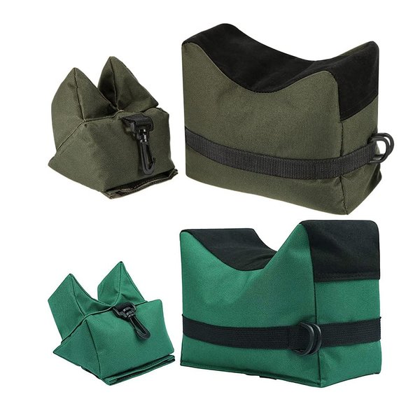 2 Set Shooting Rest Bags, Rest Front & Rear Support Sandbag Stand Holders with 600 Denier Polyester for Rifle Hunting (Army Green+Dark Green)