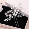 Barode Bride Wedding Hair Pins Crystal Clips Flower Headpieces Pearl Rhinestone Hair Accessories for Women and Girls (Pack of 1)