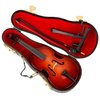 Dselvgvu Wooden Miniature Double Bass with Stand,Bow and Case Mini Contrabass Replica Mini Musical Instrument Collectible Miniature Dollhouse Model Home Decoration (5.71"x2.17"x1.38")