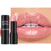 Jolilab Sparkling Lipstick Lip Gloss Long Lasting Waterproof Moisturizer Lip Balm Glitter Shimmer Metallic Lipstick, Diamond Shiny Bold Glow Goth Lipstick for Women Girls,Non-sticky (1, 02#)