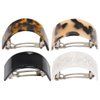 KALLORY Women's French Barrettes - 4Pcs Semi Circle Metal Hair Clips and Ponytail Holders