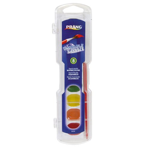 PRANG Semi-Moist Washable Watercolor Set, 8 Colors Per Set, 6 Sets