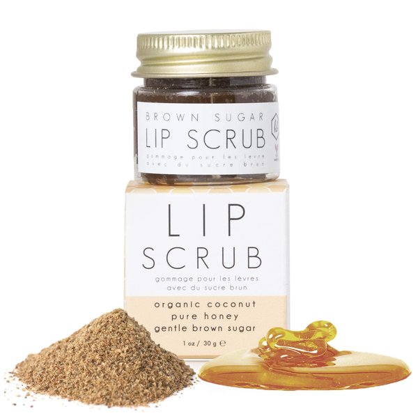 Honey Belle Brown Sugar Lip Scrub - Gentle Exfoliating Natural Lip Exfoliator - Hydrating, Nourishing, Repair Treatment for Chapped, Dry, Peeling Skin for Soft Lips