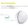 YOFUN Smart Interactive Cat Toy - New Upgraded 360 Degree Self Rotating Ball, USB Rechargeable Wicked Ball, Build-in Spinning Led Light, Stiulate Hunting Instinct for Your Kitty (White)
